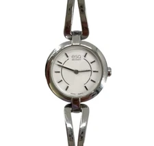 Woman’s ESQ Movado 28mm Corbel Bangle Watch with White Dial Swiss New Battery