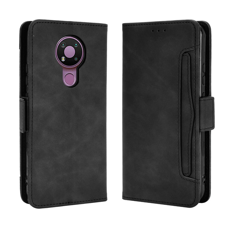 RonRon Cover A Libro Portafoglio Per Nokia C02 – Custodia In Pelle Con Slot Carte, Supporto E Chiusura Magnetica – Antiurto, TPU Interno, Colore Nero