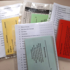 4 Lesekarteien, laminierte Textkarten/Sinnfra...