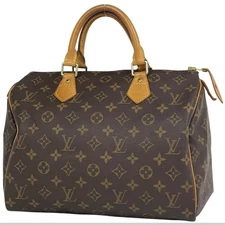 Louis Vuitton Speedy 30 Boston Bag Monogram Brown M41526 with Padlock #BS1775