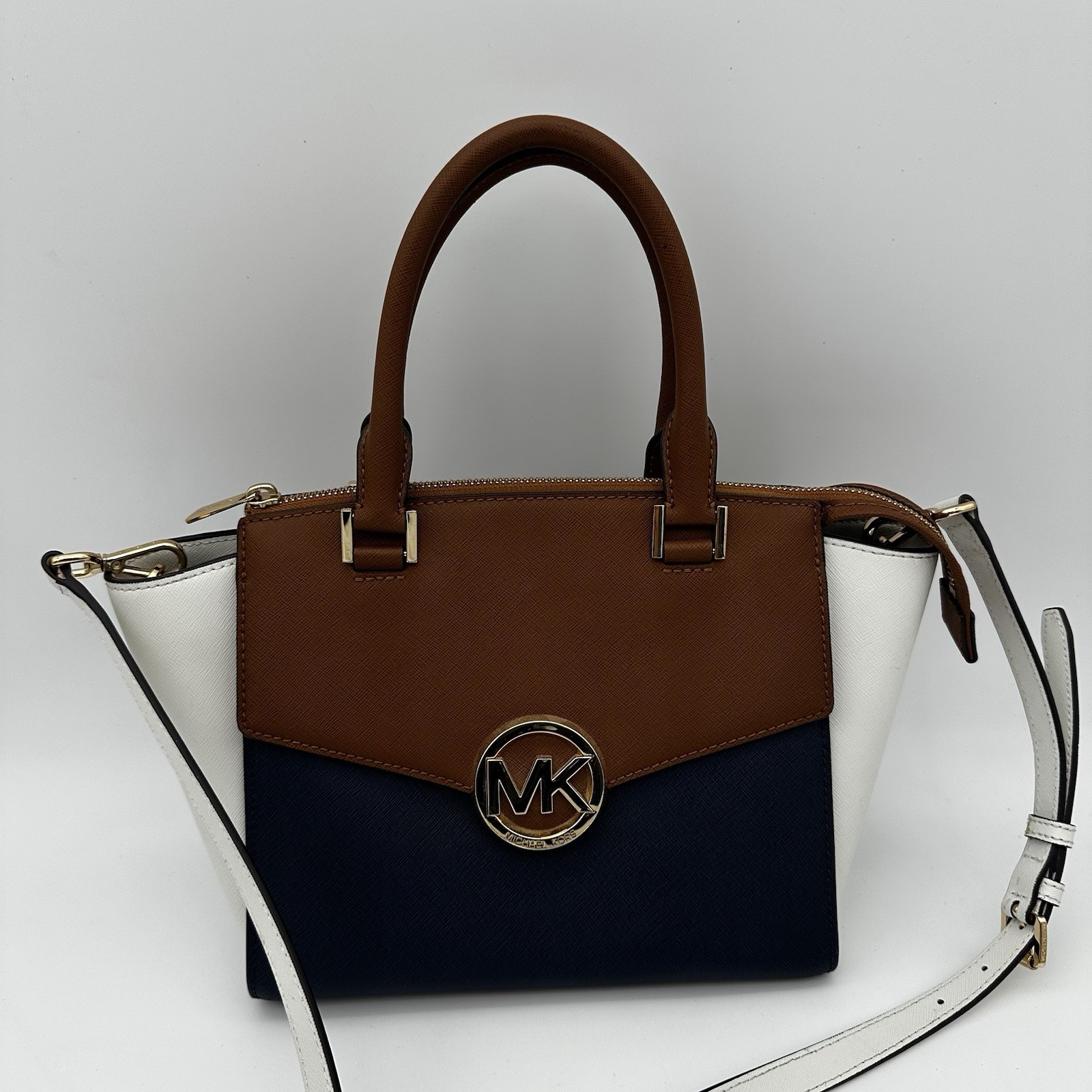 Michael Kors Hudson Medium Satchel in Saffiano Leather