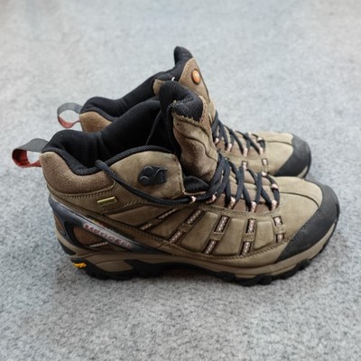 Merrell Shoes Mens Size 9.5 Brown Waterproof Vibram Hiking Boots Trail Moab