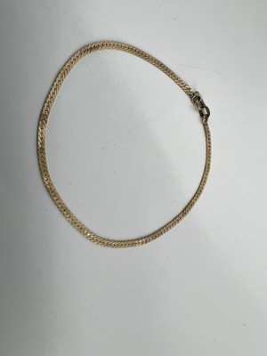 Vintage 14K Yellow Gold Herringbone Bracelet Classic Flat SCC Marking 2.62g