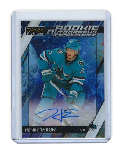 2023/24 OPC Platinum Henry Thrun San Jose Sharks Cosmic Rookie RC Auto /65