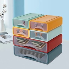 Stackable Office Storage Box W/ 6 Drawers Plastic Desktop Drawers Organizer
