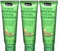 b pure Glow Up Facial Cleanser W/ Avocado Extract Ceramides 4 FL OZ Set