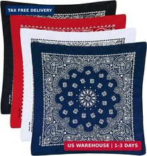 Bycc Bynn Large 27x27 Inch Bandana - 4 Pack 100 Cotton Bandanas for Men  Women