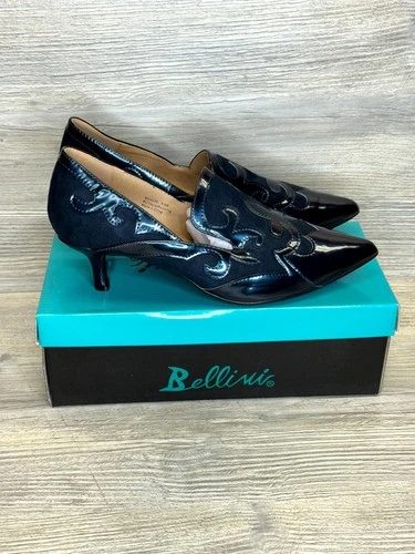Bellini Heels Womens 8.5 Bengal 20043-40 Pump Navy Microsuede Dress Shoes