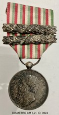 RISORGIMENTO GUERRE DI INDIPENDENZA MEDAGLIA CANZANI + 2 BARRETTE 1860/61 1866