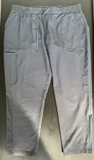 Dickies XL Petite Dynamix Gray Scrubs Pants DK190 Natural Rise Taperd Drawstring