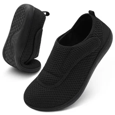 Scurtain Mens Walking Shoes Wide Width Diabetic Shoes for Men Elderly Seniors