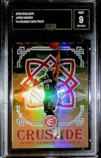 2016-17 Excalibur Crusade Camo Prizm #4 James Harden Houston Rockets Graded MINT