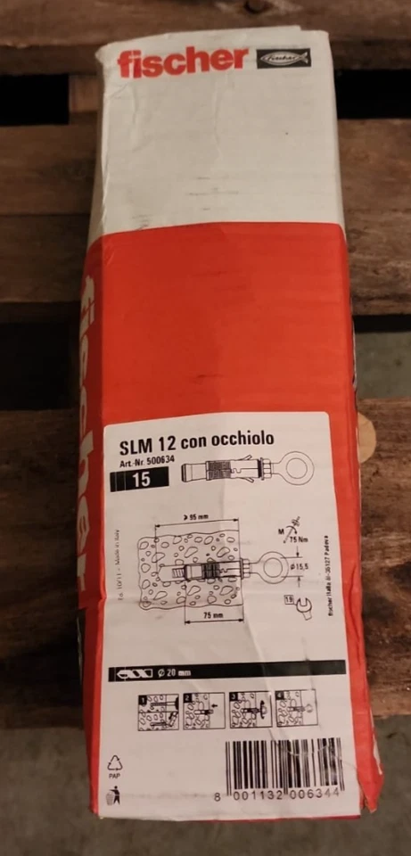 Fischer Tasselli in Acciaio per Carichi Pesanti SLM 12 con occhiolo (20 Pz.) - Immagine 4 di 4