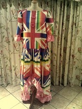 Panto Dame  Multi coloured  High Fronted, 48" chest,  Pink ribbon