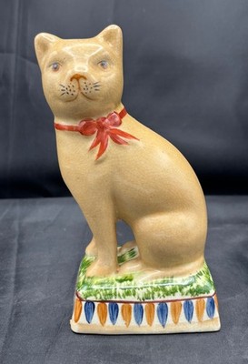 Keramik sitzender Mantel Katze Figur Staffordshire Stil