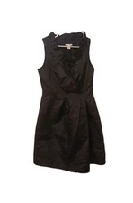 J Crew Blakely 100% Silk Ruffle Taffeta Dress Size 4 Little Black Dress Cocktail