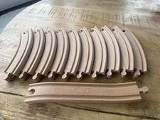 BRIO Train Wooden Track Lot Of 10 6  Curved  1 Ascending Piece