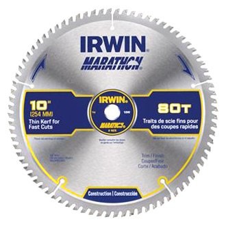 IRWIN 14076 Marathon 10'' 80T ATB Circular Saw Blade