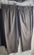 Brown Big Men’s Perry Ellis Business Work Slacks Pants Sz 60x30 Stretch Comfort 