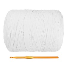 T-Shirt Yarn for Crocheting with Hook, 800g/228 Yards Yarn(White)