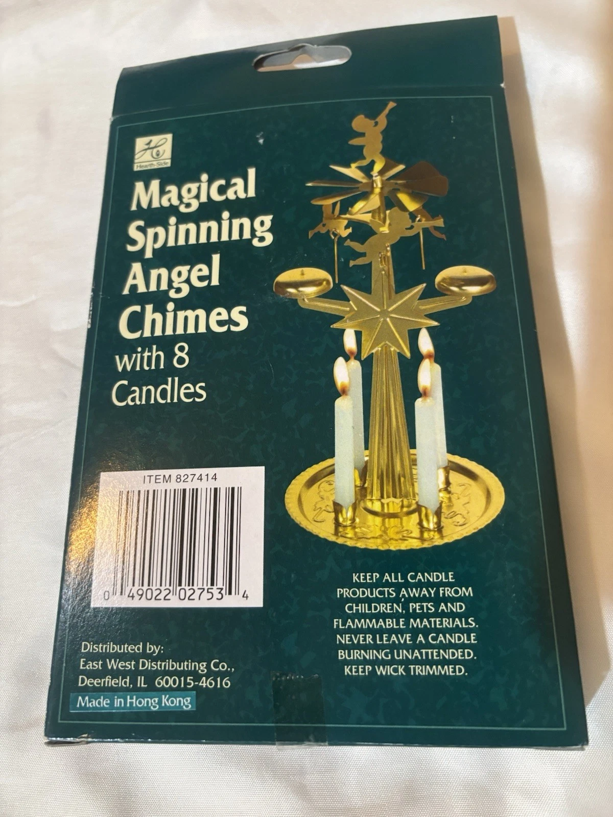 Vintage Hearth-Side Magical Spinning Angel Chimes Christmas Carousel w 8 Candles - product detail image 2
