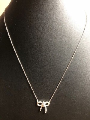 B1634 Rope Bow Pendant Necklace Sterling Silver JCM Jacmel Mauritius