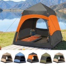 Four Man Hexagon Pop-Up Tent Camping Festival Hiking Shelter Family