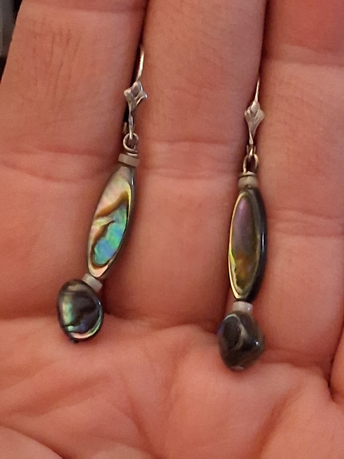 Sterling silver abalone shell dangle drop earring… - image 8