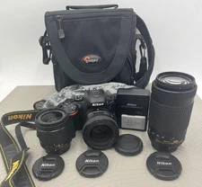 Super Nikon USA 3 Lens Bundle w/D5600 Body+Nikon 50mm+18-55mm and 70-300mm lens.