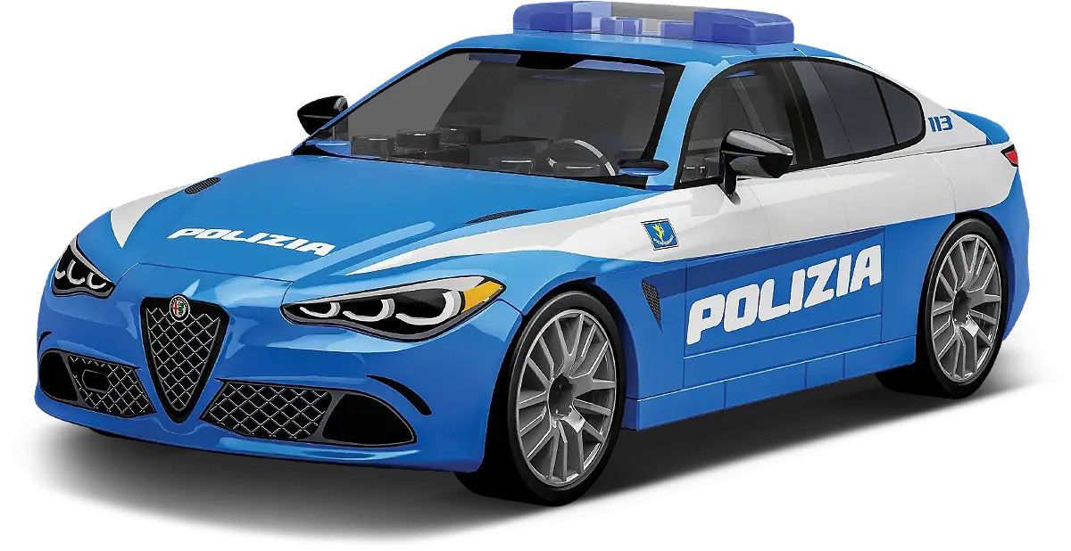 COBI-24606 Alfa Romeo Giulia Quadrifoglio Polizia Car Building Brick Model 93pcs