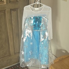 Disney Donna Frozen Dress Elsa size 120 Blue Frozen Princess Costume READ