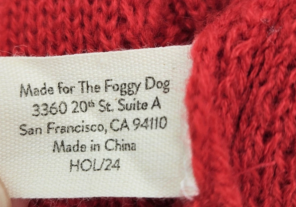 New Knitted "SKI" Winter Dog Sweater, Size Medium, Red, White, Blue, Foggy Dog - Image 4 of 4