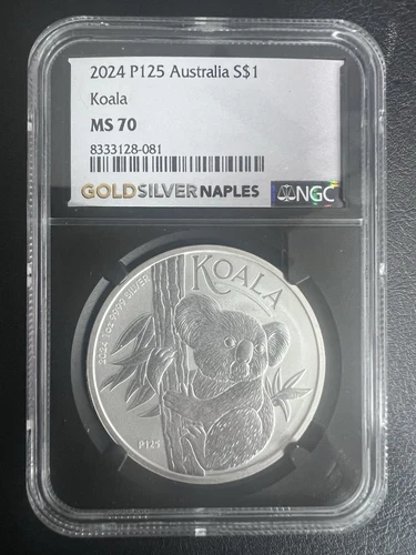 2024 P125 Australia 1Oz .9999 Silver Koala NGC MS70 Bullion Top Population