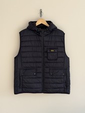 Barbour International Weste Kapuze Navy Blau Ousten Stepp Puffer Herren XL