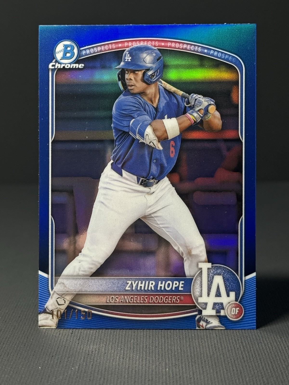 2025 Bowman Chrome Prospects Zyhir Hope True Blue Refractor /150 (BCP-2)