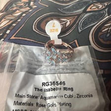 Bomb party March 26 RG36546 The Isabella Ring Aquamarine Rose Gold size 7