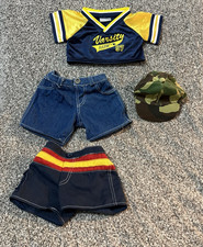 Build A Bear Outfit Jean Shorts Football Shirt Camo Hat Swim Trunks Lot of 4