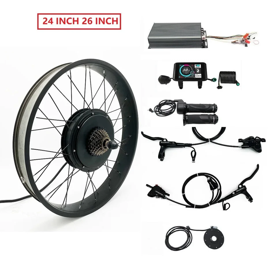 48V-72V 100A 3000W-5000W Rear Motor Fat Wheel Conversion Kit 20/24/26 x 4.0 inch - Image 3 of 4