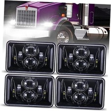 4Pcs 4x6 Led Headlights DOT Approved Peterbilt 379 Headlights Compatible With
