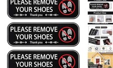 3Sheets Please Remove Your Shoes Sign, Shoe Off Sign Front Door, No Shoes