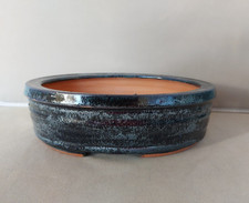 NEW TERRACOTTA / STONEWARE GLAZED HAND THROWN CERAMIC BONSAI POT