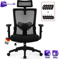 BüRostuhl Ergonomisch Drehstuhl Mit Verstellbarer KopfstüTze Und Armlehnen 150Kg