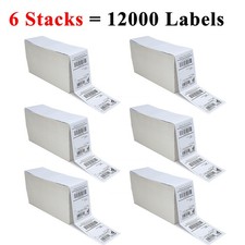 12000 4"x6" Fanfold Direct Thermal Shipping Labels Perforated for Zebra  Rollo