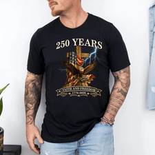 250 Years Faith and Freedom Christian USA 250th Anniversary Men Women T-Shirt