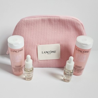 NEW Lancôme 5pc Skincare Set 2 Tonique Confort, 2 Clarifique Pro-Solution, Bag