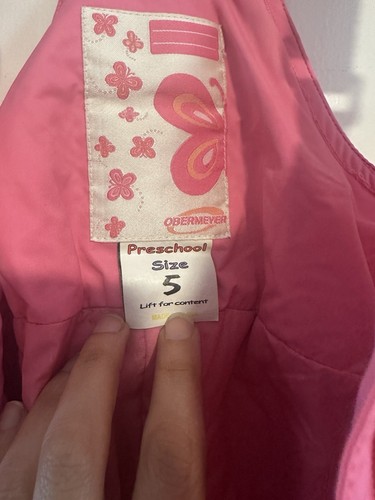 Obermeyer I-Grow Hot Pink Snow Bib Youth Girl’s Size 5 - Picture 6 of 13