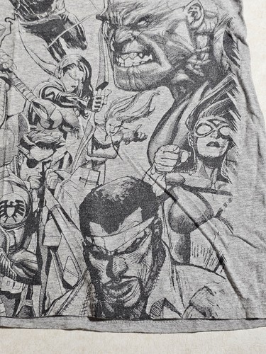 Marvel Comic Adult XL Characters Gray Black Tshirt Pre-owned - Picture 5 of 9