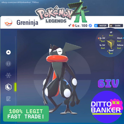 Pokemon Legends ZA   SHINY ALPHA Greninja ALPHA Lv.100 Modest/6IV MAX EV Fast