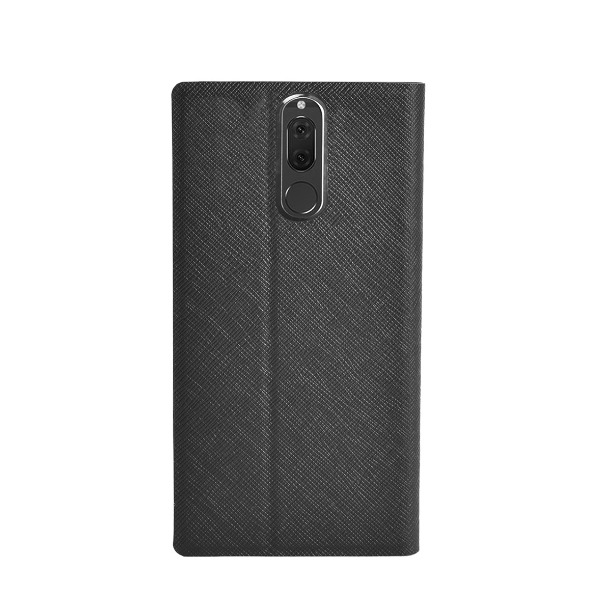 Étui pour Huawei Mate 10 Lite en cuir noir avec support