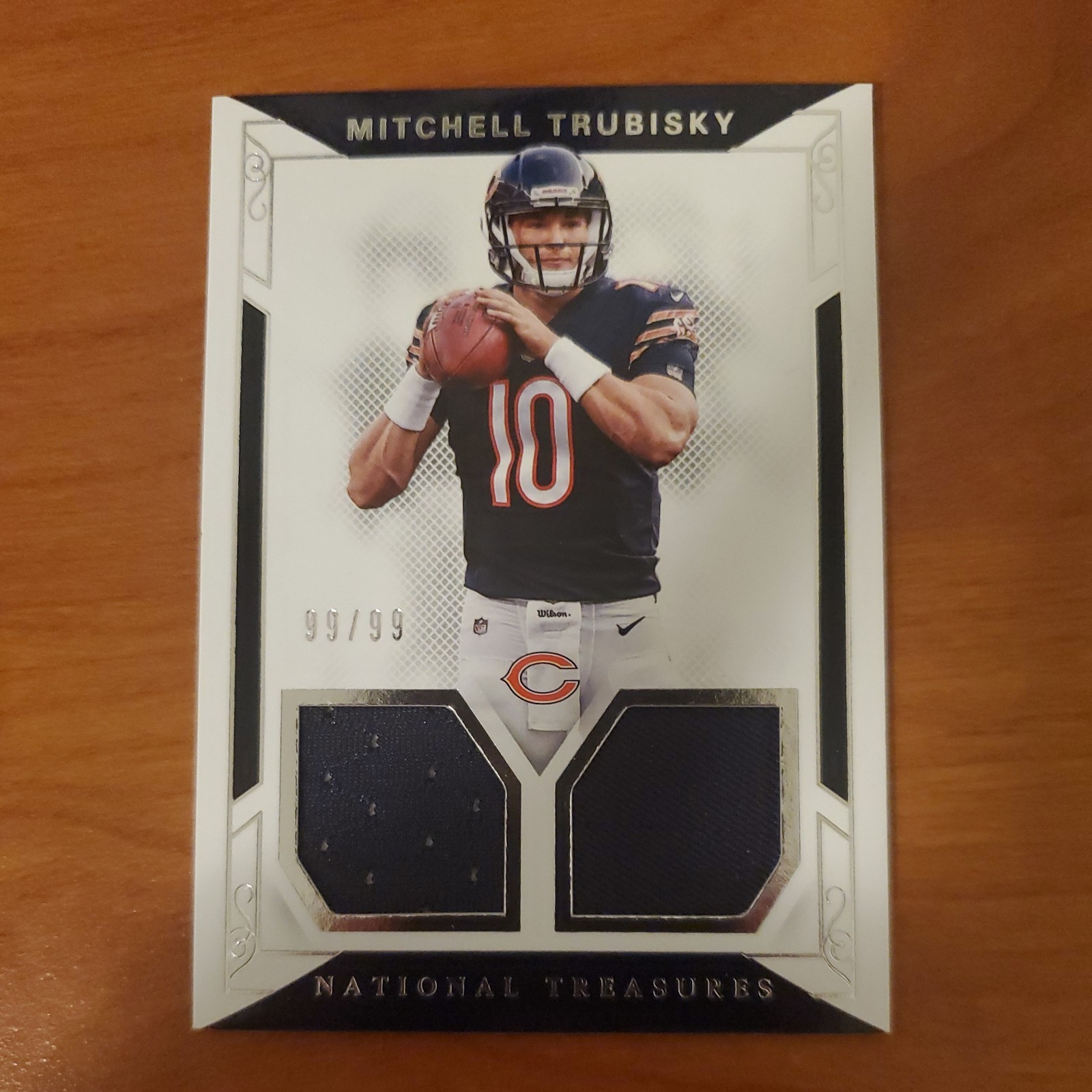 Mitchell Trubisky Panini National Treasures Rookie Dual Materials #27 Base